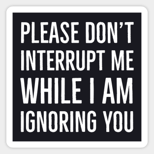 Please Don't Interrupt Me While I Am Ignoring You Magnet